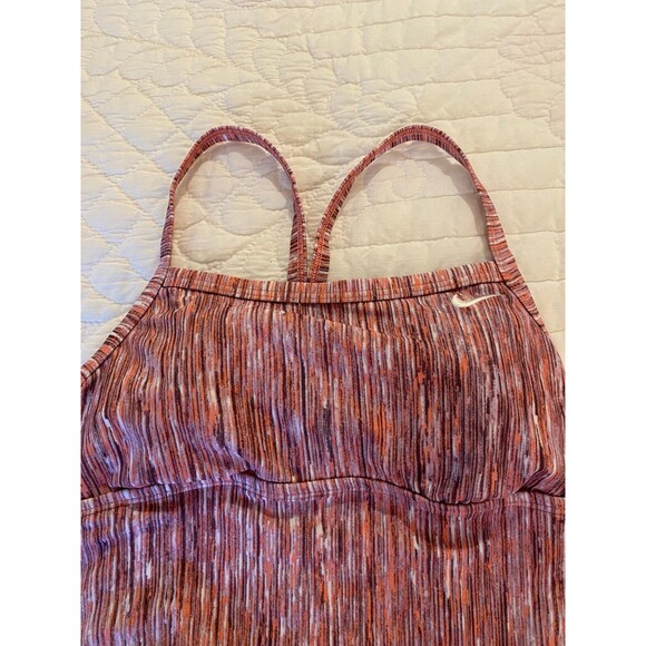 Nike Swimsuit One Piece Size Small Atomback Pink Striped Competition Competitive - Picture 2 of 12